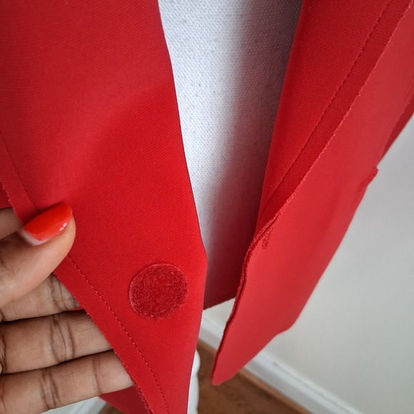 Norma Kamali Bold Red Blazer With Stripes Size Large - Picture 9 of 13